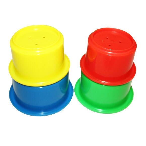 8 Pc Lot - Vintage Sesame Street Stacking 40 Cups Total - Stack Puzzle Toy 2012 - Picture 3 of 15